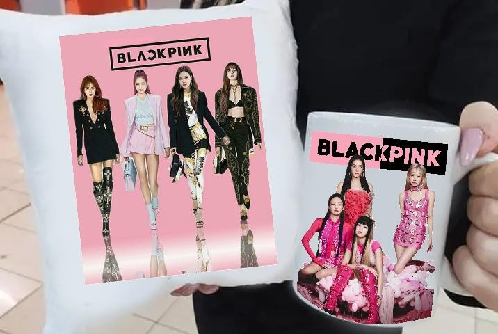 Набір Black Pink. Набір подушка з чашкою Блек Пінк, фото 1
