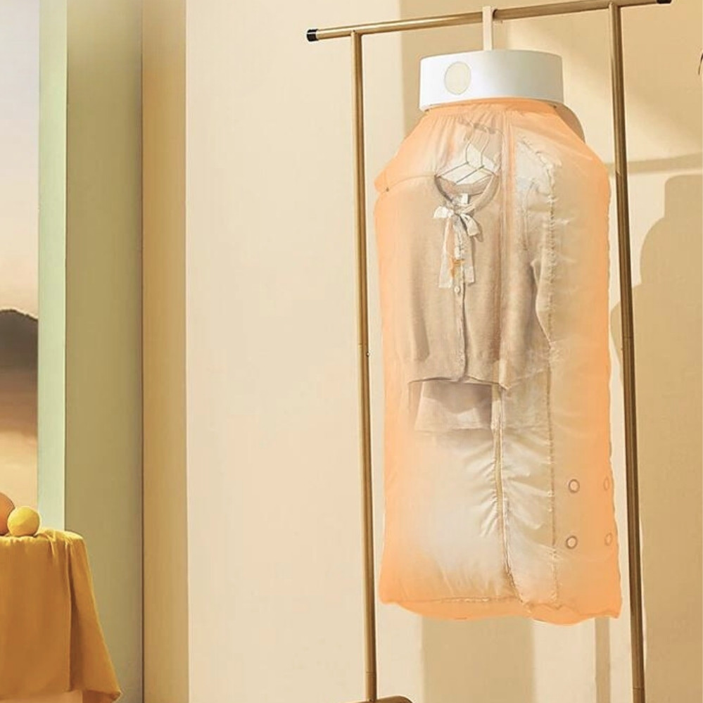 Автоматична сушарка для одягу із чохлом вертикальна електросушарка для білизни з гарячим повітрям, фото 1