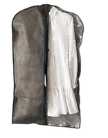 Чехол флизелиновый для одежды с прозрачной вставкой 60*100 см (серый)