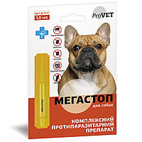 Капли ProVET «Мега Стоп» для собак 4-10 кг, 1 пипетка (от внешних и внутренних паразитов)