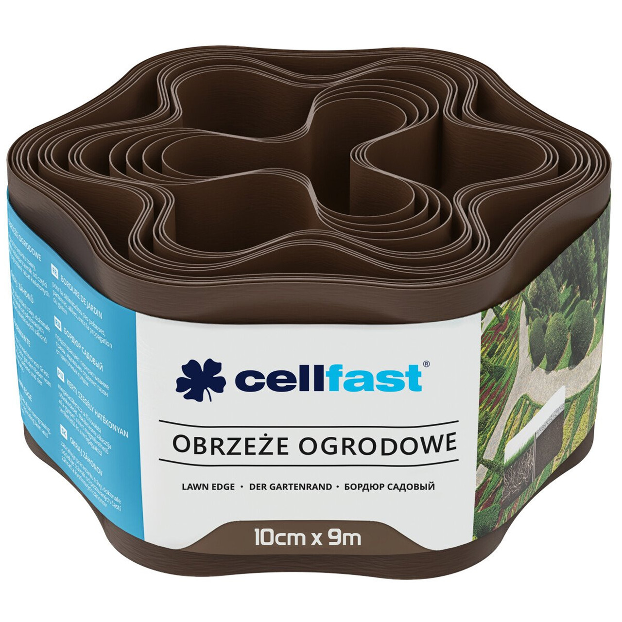 Бордюр садовий хвилястий 10 см х 9 м коричневий Cellfast, фото 1