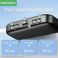 Павербанк Rocoren 10000mAh. Оригінал Швидка Зарядка Quick Charge Powerbank