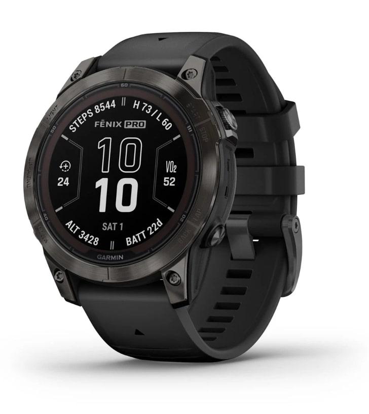 Смарт-годинник Garmin Fenix 7 Pro Sapphire Solar Carbon Gray DLC Titanium with Black Silicone (010-02777-54) DS