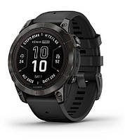 Смарт-годинник Garmin Fenix 7 Pro Sapphire Solar Carbon Gray DLC Titanium with Black Silicone (010-02777-54) DS