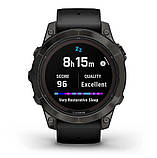 Смарт-годинник Garmin Fenix 7 Pro Sapphire Solar Carbon Gray DLC Titanium with Black Silicone (010-02777-54) DS, фото 10