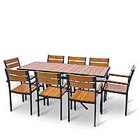 Комплект меблів для кафе "Брістела Макси" Тік 8 стільців. Металевий каркас від Mix-Line