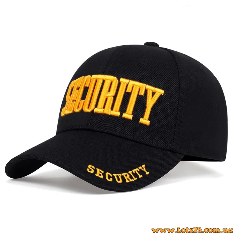 Бейсболка SECURITY охорона кепка охоронця security чорна золота