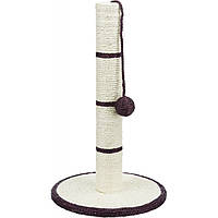 Когтеточка с игрушкой на веревке для кошек Trixie столбик 31х50 см сизаль