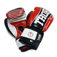 Перчатки боксерские 10 унций (283 г) кожаные THOR THUNDER 10oz красные на липучке лучшая цена с быстрой