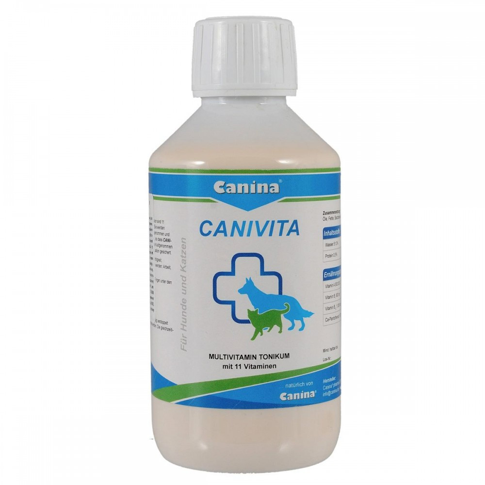 Витаминизированный тоник Canina Canivita для кошек и собак, с быстрым эффектом, универсальный, 250 мл - фото 1 - id-p2077949174