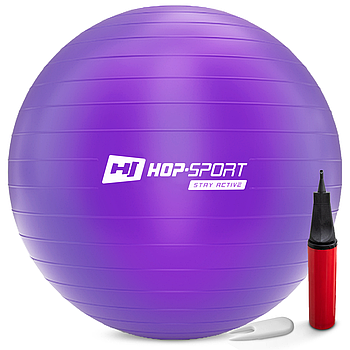Фітбол Hop-Sport 85 см фіолетовий + насос 2020MK official