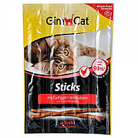 Лакомство для кошек GimCat палочки с мясом птицы 4 шт по 5 г