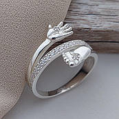 Каблучка срібна ручка ніжка з білими фіанітами