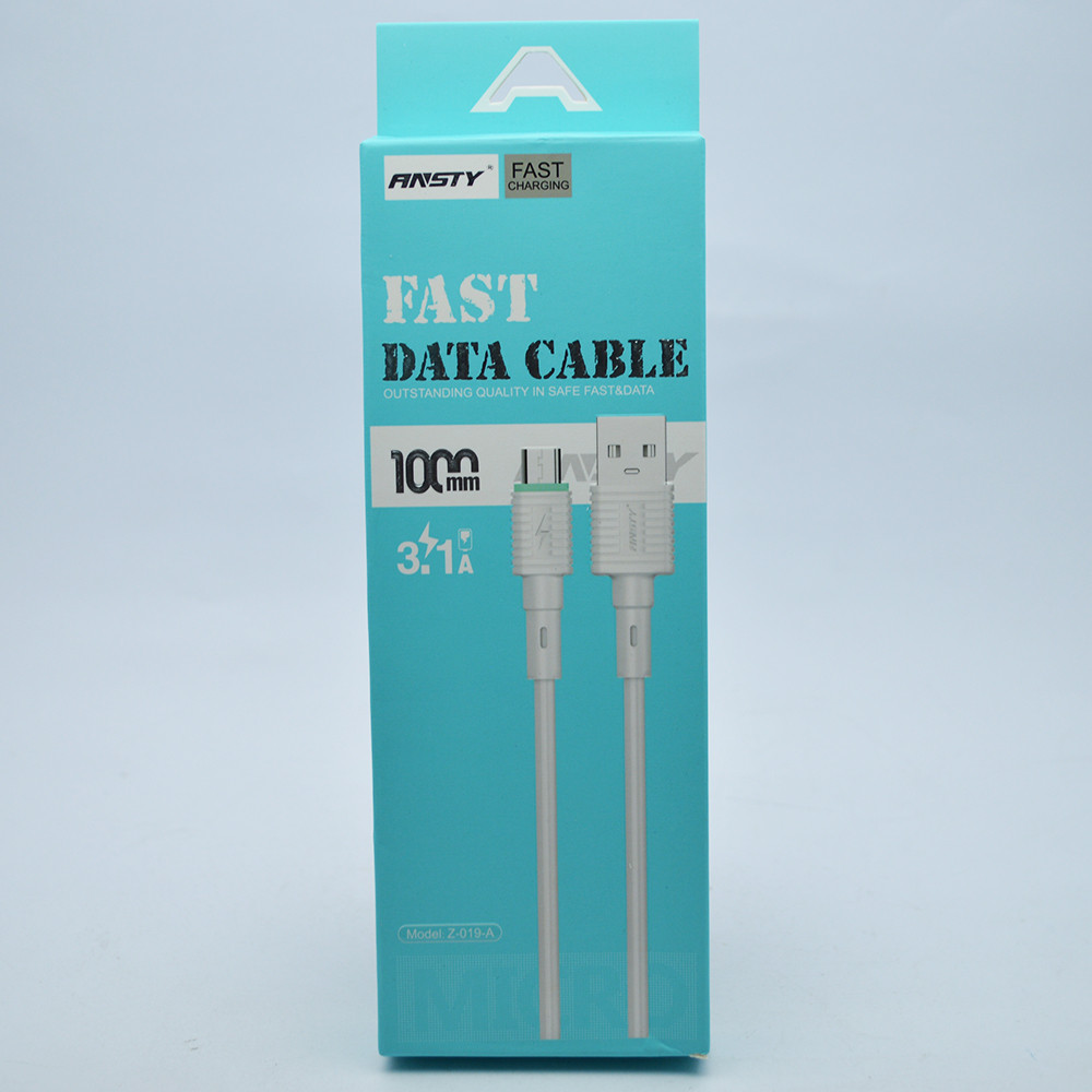 Кабель ANSTY Z-019-A Micro USB QC 3.1A 1M Black