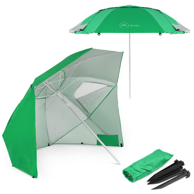 Зонт пляжний зонт складаний діаметром 210 см di Volio Sora зеленого кольору садовий парасольку