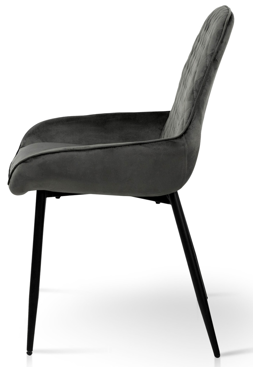 Обеденный стул-полукресло с велюровой обивкой Николь графит / черный для кухни, гостиной, балкона Микс Мебель - фото 5 - id-p2077966167