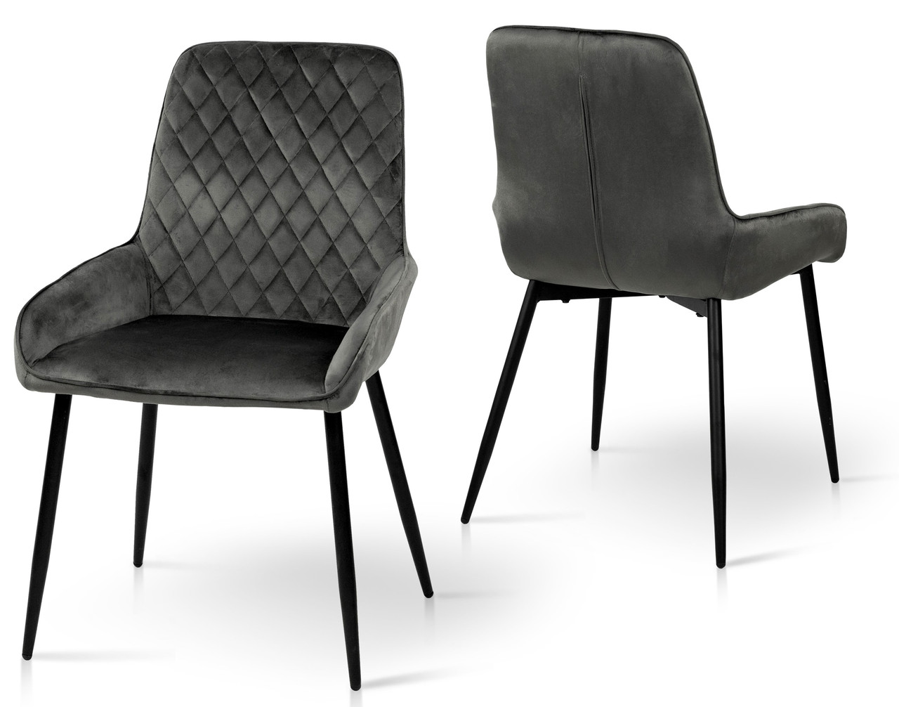Обеденный стул-полукресло с велюровой обивкой Николь графит / черный для кухни, гостиной, балкона Микс Мебель - фото 3 - id-p2077966167