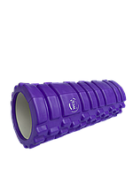 Ролик - валик массажный 33х14 см ручной WCG K1 Роллер Фиолетовый для расслабления мышц всего тела