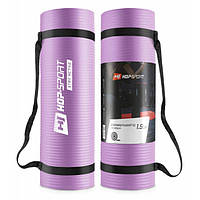 Мат для фітнесу та йоги Hop-Sport HS-N015GM 1.5 см фіолетовий лучшая цена с быстрой доставкой по Украине