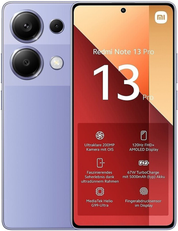 Xiaomi Redmi Note 13 Pro 4G 8/256GB Lavender Purple Global Version Гарантія 1 рік (*CPA -3% Знижка)_K