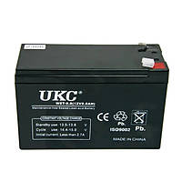 Аккумуляторная батарея 12В UKC BATTERY 12V 9A (Реальная ёмкость -30%), свинцово-кислотный аккумулятор