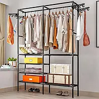 Напольная вешалка стойка для хранения одежды двойная Simple Coat Rack Double Row Jw