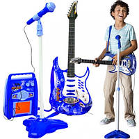 Дитяча Гітара + мікрофон + підсилювач Kruzzel 22409 Синя