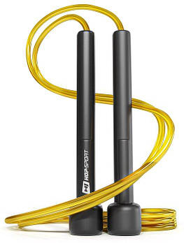 Скакалка Hop-Sport Crossfit NEW з пластиковими ручками HS-P025JR жовтаMK official