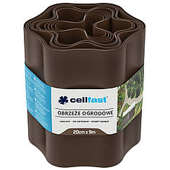 Бордюр садовий хвилястий 20 см х 9 м коричневий Cellfast