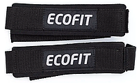 Лямки для становой тяги штанги пара Ecofit MD5085 (полиэстер, хлопок) 55*3,5см черные для дома и
