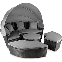 Cадовая мебель Outtec Round Lounge Chairs модульная черно-графитовая лучшая цена с быстрой доставкой по