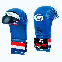 Перчатки для карате спортивные р. М из экокожи EV-22-2202/PU синие на липучке для дома и спортзала
