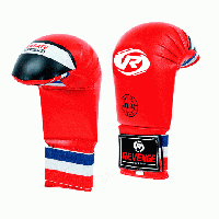 Перчатки для карате спортивные р. М из экокожи EV-22-2201/PU красные на липучке для дома и спортзала
