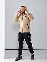Мужской спортивный костюм Adidas зимний костюм Адидас теплый на флисе fms