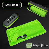 Компактний рушник для спорту, Спортивний рушник з мікрофібри для тренувань 4Monster Зелений (EDT)