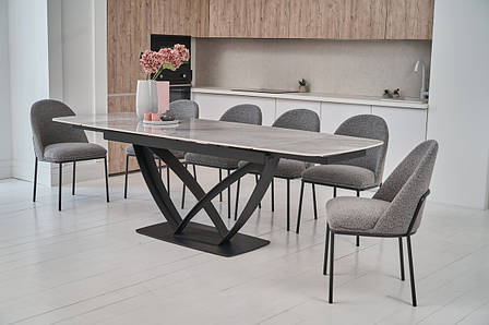 Керамічний стіл Массімо TML-950 VETRO ребека грей + чорний, фото 2