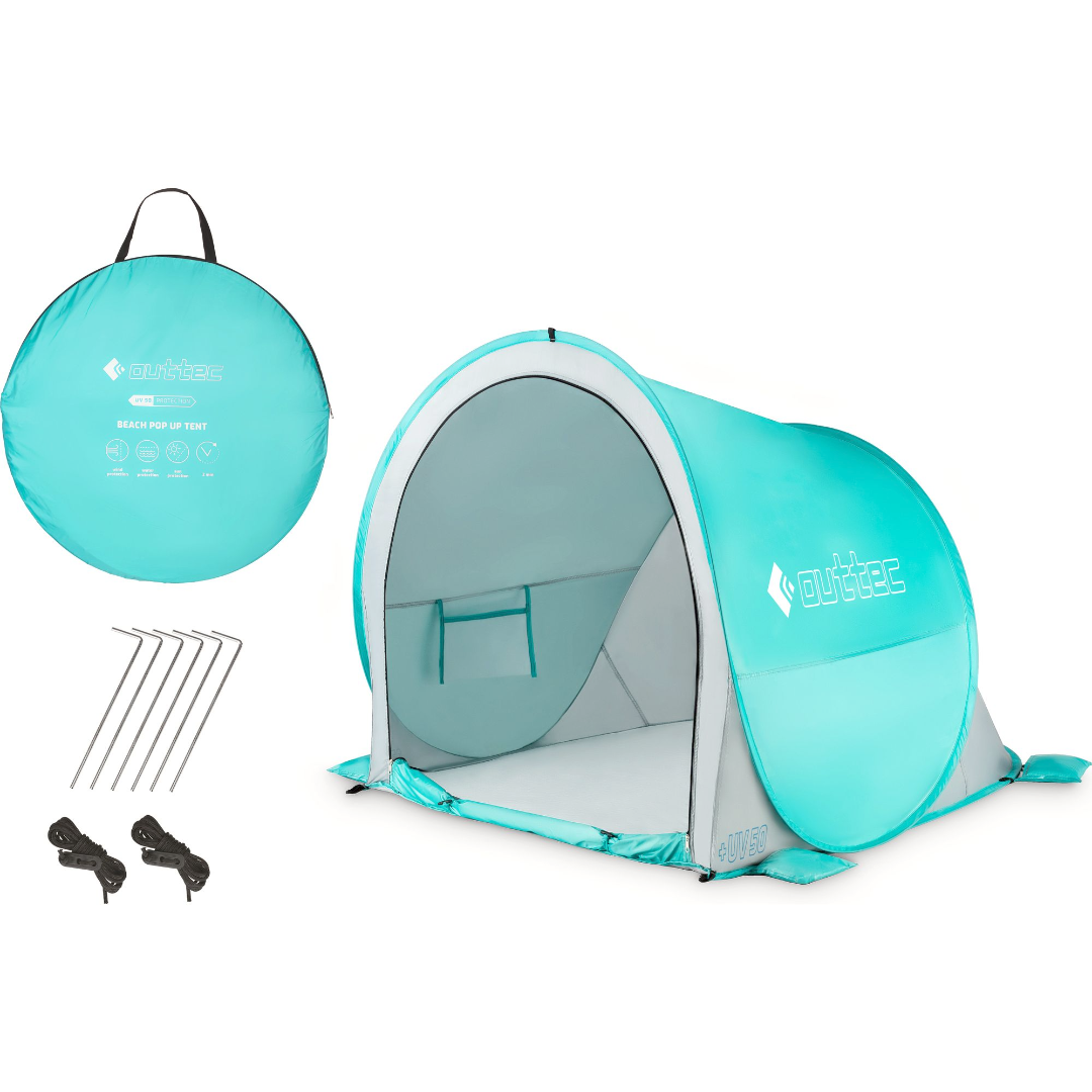Саморозкладний намет-тент Outtec зі змійкою бірюзовий, фото 1