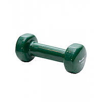 Гантель виниловая 1кг цельная HouseFit D086-1 Зеленая гантелька с защитным покрытием для дома и спортзала