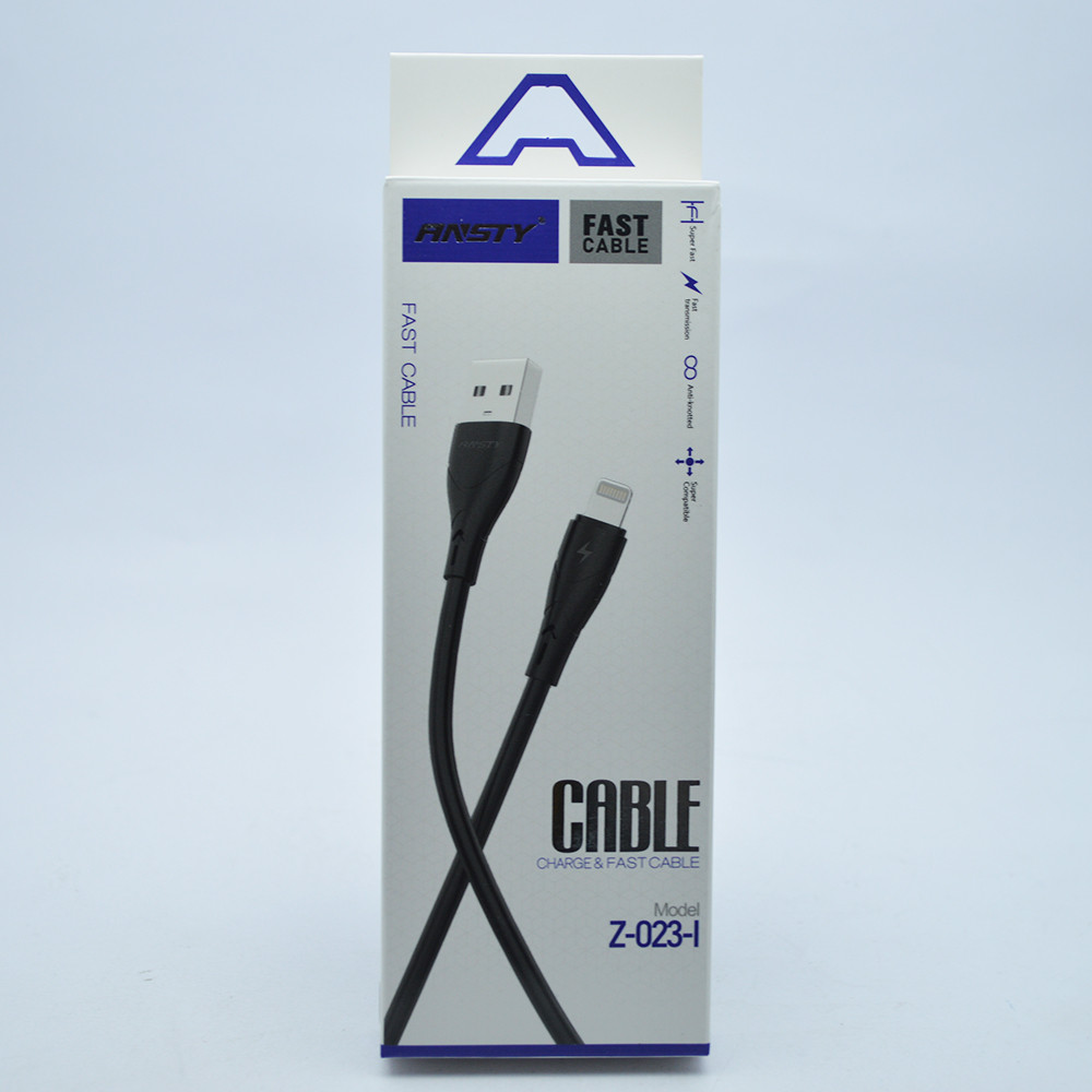 Кабель ANSTY Z-023-I Lightning 1.2A 1M Black, фото 1