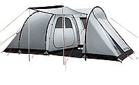 Палатка туристическая полубочка 4-х местная 210х240х160 см Solex 82174GR4 с тамбуром и навесом походная лучшая