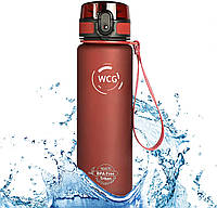 Бутылка для воды WCG Red 1 л тритановая фляга для спорта, путешествий, походов