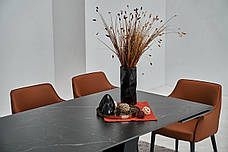 Керамічний стіл Алонцо TML-955 VETRO неро дорадо + чорний, фото 3