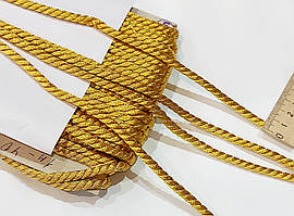 Шнур текстильний декоративний, золотий люрексовий 6мм. Ціна за 1 метр