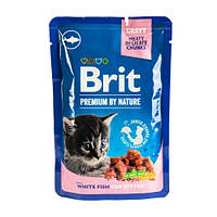 Влажный корм для котят белая рыба Brit Premium Cat pouch 100 г