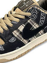 Жіночі кросівки Nike SB Dunk Low Travis Scott Кеди Найк Данк Тревіс молодіжні бежеві демісезон, фото 4