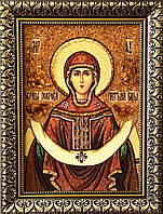 Икона " Покрова " из янтаря, Ікона з бурштину Богородица Покрова 20*30 см