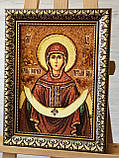 Ікона з бурштину Покрова Пресвятої Богородиці 20*30 см, фото 2