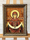 Ікона з бурштину Покрова Пресвятої Богородиці 20*30 см, фото 4