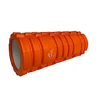 Массажный валик (ролик) 33х14 см для йоги и фитнеса WCG K1 Роллер для мышц оранжевый цвет нагрузка до 225 кг