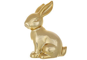 Декоративна порцелянова фігурка кролик 10.3*7.1*13.7 см золото 495-458
